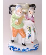 Victorian Japanese Vase Figurine Porcelain Vintage Man Woman Couple Pottery - £23.97 GBP