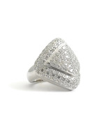 Authenticity Guarantee 
Diamond Pave Geometric Cocktail Statement Ring 1... - £3,142.58 GBP