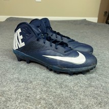 Nike Mens Football Cleats 15 Navy White Shoe Lacrosse Zoom Code Elite 3/4 A6 - £14.16 GBP