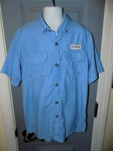 Magellan Outdoor Blue Fish Gear Fishing Short Sleeve Shirt Size S Boy&#39;s EUC - £14.31 GBP