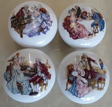 Ceramic Cabinet Knobs W/ Victorian Romance Scenes @Pretty Misc - £12.99 GBP