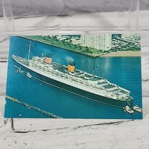 Vintage Postcard RMS Queen Elizabeth Ship Port Everglades Retiring  - £7.37 GBP