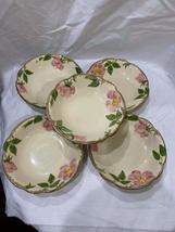 Vintage Set of Five Franciscan Desert Rose Ceramic 5.25&quot; Fruit Bowls - £52.71 GBP