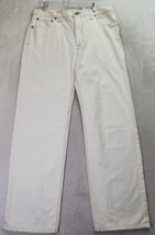 DKNY Jeans Women Size 34 White Denim 100% Cotton Pockets Flat Front Straight Leg - £17.57 GBP