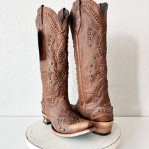 NEW Lane COSSETTE Brown Cowboy Boots Womens 9.5 Leather Western Snip Toe Tall - £299.25 GBP