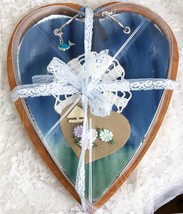 Heart Shaped Junk Journal &quot;Sailing&quot; Wood Storage Box - 7.5&quot; x 6.5&quot; x 1&quot; - 100+P - £41.11 GBP