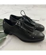 Pikolinos Womens Tassel Oxford Loafer Flats Size 37 Black Leather Studs - $71.74 CAD