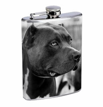 Flask Black Pitbull Dog 01R 8oz Stainless Steel Hip Drinking Whiskey - £11.82 GBP