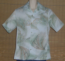 Tori Richard Hawaiian Shirt Light Blue Green Tan Underwater Vintage Size Large - £97.90 GBP