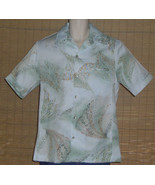 Tori Richard Hawaiian Shirt Light Blue Green Tan Underwater Vintage Size Large - $124.99