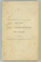 Report Tax Commissioners New Hampshire 1878 book ephemera - $19.00