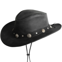 Handmade Buffalo Nickel Band Bullring Leather Hat Western Cowboy for Men &amp; Women - £52.20 GBP