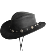 Handmade Buffalo Nickel Band Bullring Leather Hat Western Cowboy for Men... - £48.54 GBP