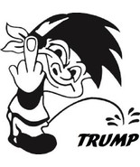 Calvin Pee On Trump &amp; Middle Finger Vinyl Indoor Outdoor Car Truck Decal... - £4.08 GBP
