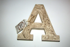 letter &#39;A&#39;  8x8.5x1&quot; recessed deign brushed w/beige paint, reverse/smooth (A) - £9.49 GBP