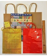 Paper Gift Bag with Handle USED LOT 5 Christmas Wrap Craft Projects more... - £3.13 GBP