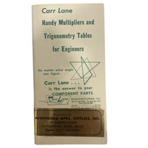 Carr Lane Handy Multipliers and Trigonometry Tables for Engineers Book B... - $7.66