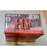 Sony HF 60 Minute Cassette Tapes Normal Bias 6 Pack NIB C-60HFC Hi Fidel... - €8,05 EUR