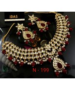 Kundan Jewelry Indian Earrings Necklace Tikka Set New Year Chokar Bridal... - £37.75 GBP