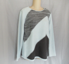 Marble Scotland Sweater pullover blue gray color block Small long sleeve... - $18.59