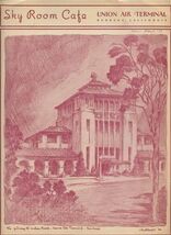 Sky Room Cafe Menu Union Air Terminal Burbank Airport 1938 United TWA We... - $255.42