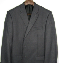 Chaps Men&#39;s Blazer 46R Gray Polyester Blend Sport Coat 2 Button Suit Jacket - £28.22 GBP