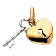 14K Two Tone Gold Key to my Heart Pendant - £125.86 GBP