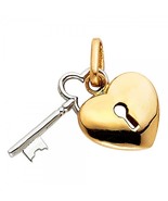 14K Two Tone Gold Key to my Heart Pendant - $287.20 CAD