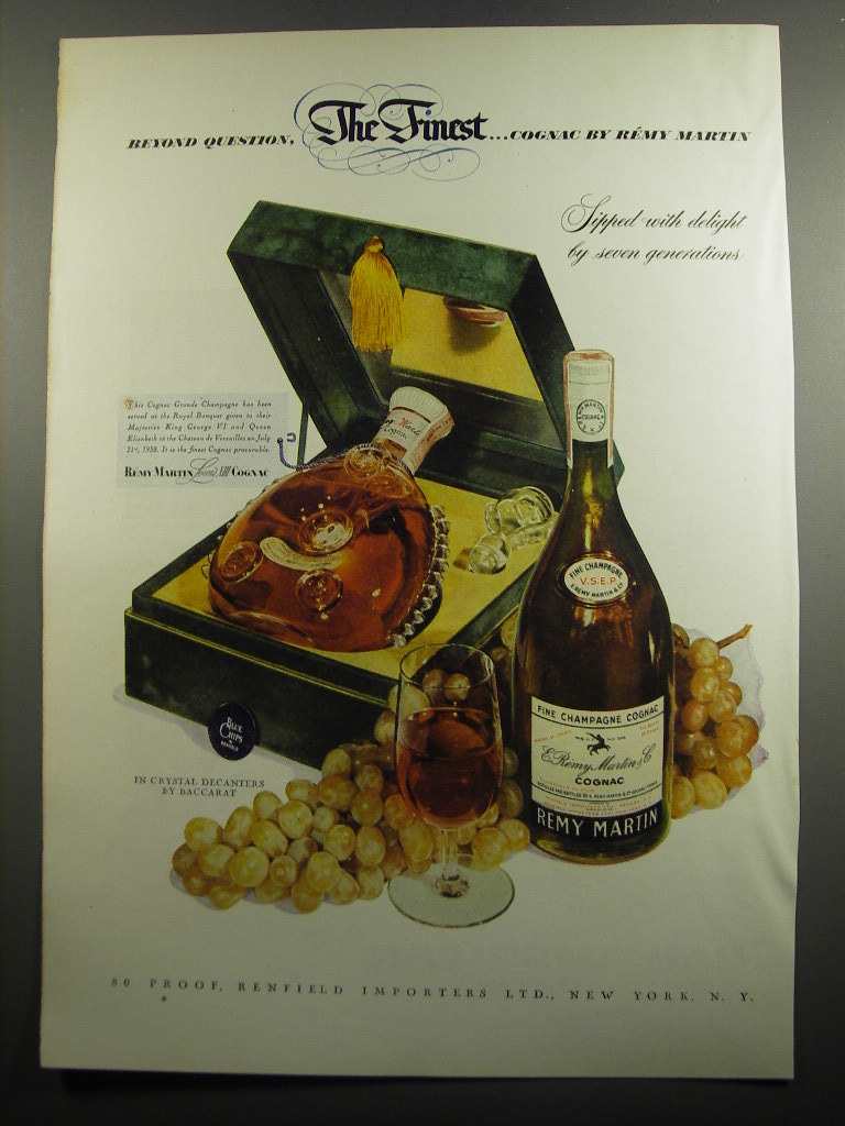1951 Remy Martin Cognac Ad - Beyond Question, The finest - £14.61 GBP