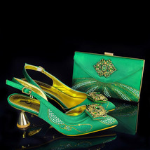 Set Latest Design Italian High Heel Shoes And Bag Matching Bag Shoes Women Party - £86.32 GBP