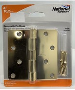 National Hardware N190-249 V512RC Door Removable Pin Hinge, 4&quot;- Bright B... - $7.31