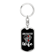 To My Wife  Firefighter Wife Stainless Steel or 18k Gold Premium Swivel Dog Tag - £30.01 GBP+
