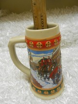 1993 Budweiser Ceramic Beer Tankard Stein Mug Hometown Holiday Clydesdale Horses - £6.16 GBP