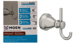 Moen #MY2703BN Robe Hook Hilliard 2&quot; W X 2.34&quot; L  Die-Cast Zinc, Brushed... - $12.86