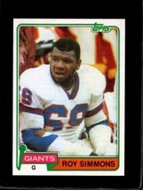 1981 TOPPS #454 ROY SIMMONS NM NY GIANTS  *X12659 - $1.72