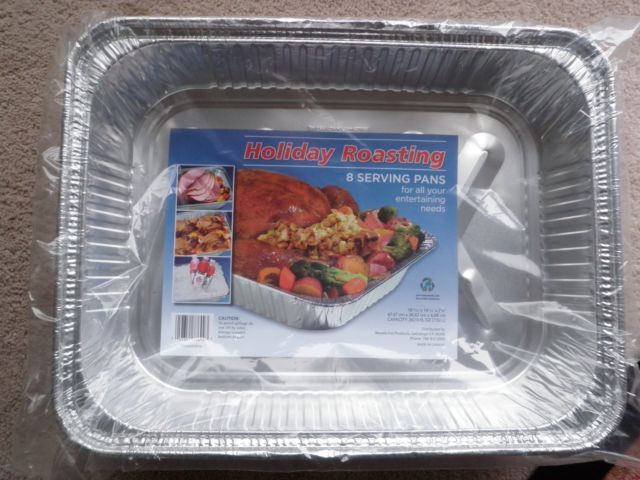Primary image for New 8 Packs foil Roasting Pan Heavy Duty Aluminum 18.11/16” X 14.7/16” X 2.5/8”