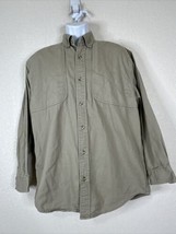 Magellan Beige Field Shooting Shirt Long Sleeve Button Up Mens Medium - £11.51 GBP
