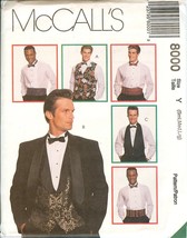 McCalls 8000 Mens Formal VEST BOW TIE Cummerbund sewing pattern wedding UNCUT FF - £5.59 GBP