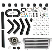 Universal Turbo GT45 8PC T4 Kit +Wastegate+Intercooler+Piping+BOV+Oil Lines - £665.69 GBP