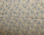 Vintage Double Knit Polyester Tan Cream and Blue Print 24 X 64 2/3 yard - $21.49