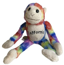 Fiesta Rainbow Tie Dyed Monkey Plush 7” Stuffed Animal California Rainbow - $5.93