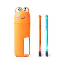 Golandstar Cartoon Frog Travel Cup 3pcs Set Toothbrush Cups Toothpaste Toothbrus - £15.76 GBP