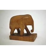 Old Vintage Teak Wood Wild Elephant Hand Carved Art Wooden Safari Shelf ... - £13.40 GBP