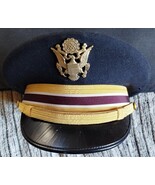 Vintage US Army Officers Flight Ace Visor Cap With Crest - $548.34 MXN