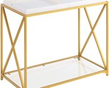 White/Gold St Andrews Console Table By Convenience Concepts. - £147.25 GBP