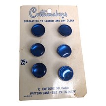 Lot 6 Med Buttons Vintage Iridescent Dark Blue 13 mm Diameter Shank Cost... - £3.73 GBP