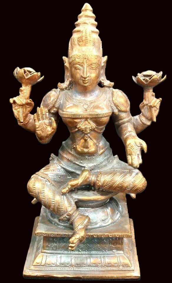 Goddess Laxmi / Lakshmi Idol In Pure Solid Copper - $123.75