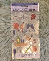 American Greetings Stickers Sheet Celebration Cheers Wine Scrapbook NEW - £4.73 GBP