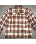 Pendleton Light Jacket 100% Wool Red / Brown / Ivory Plaid Zip Up Front ... - £31.19 GBP