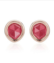 Monica Vinader Siren Stud Earrings, Pink Quartz/Rose Gold, NEW IN BOX - £95.58 GBP